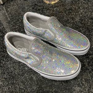 Kids silver sequins  vans size 2.5